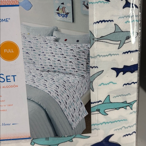 Huntington Home Kids Shark Sheet Set Full - Picture 3 of 6